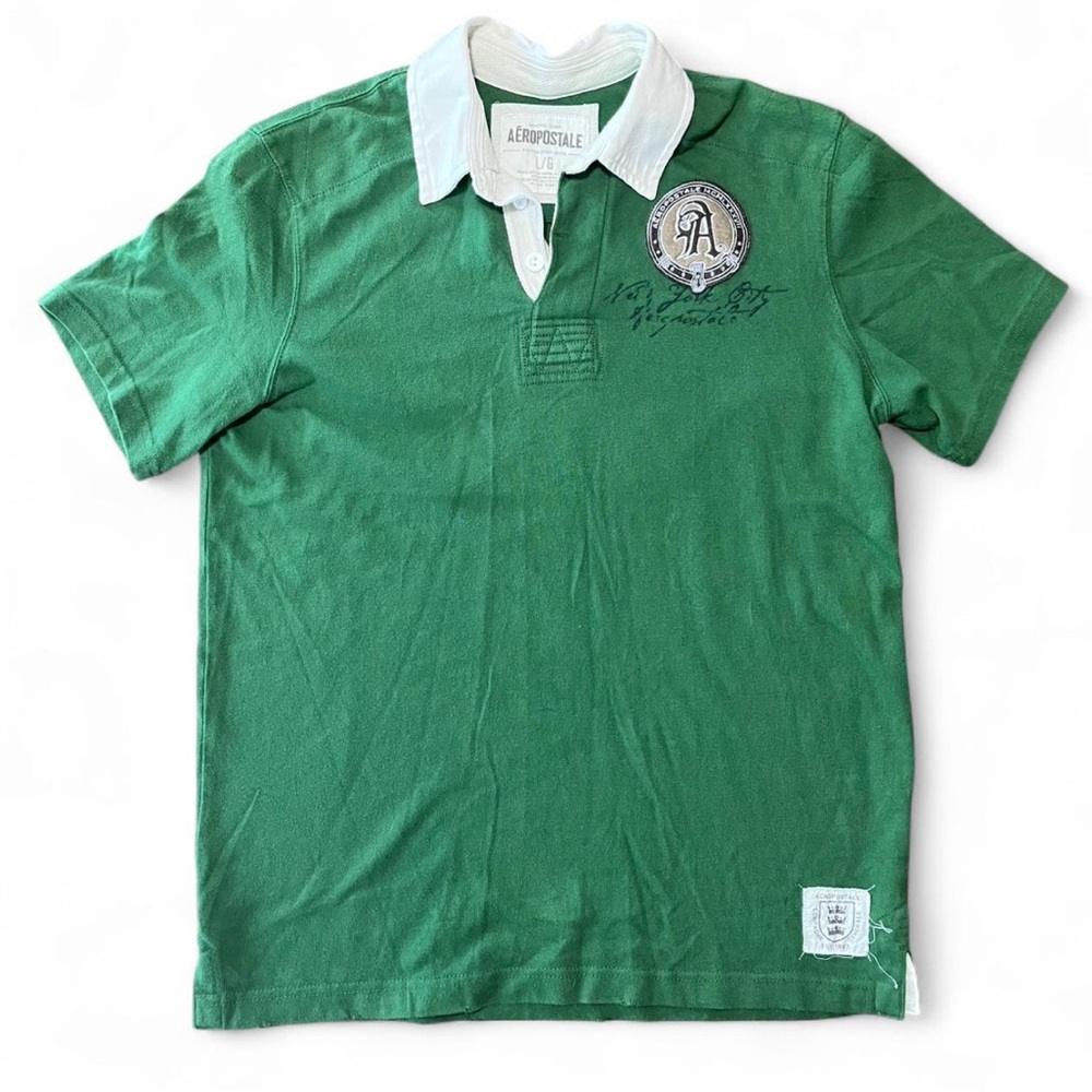 Aeropostale Green Polo with White Accents - Picture 1 of 3